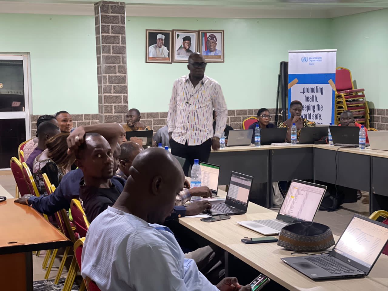 Facilitator presenting at WHO Nigeria training